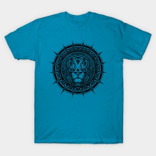 Black Head lion tribal T-Shirt